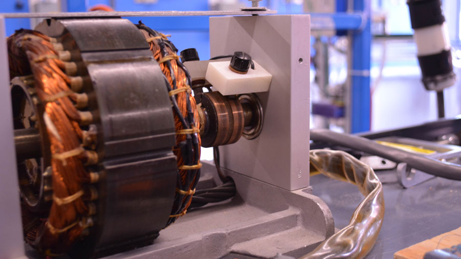 Internal parts and wires of an electric motor