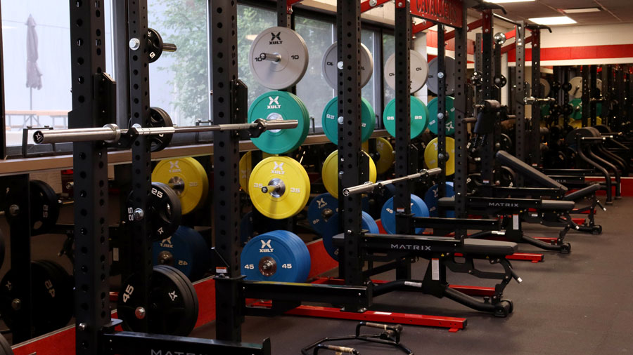 Weights in a weight room