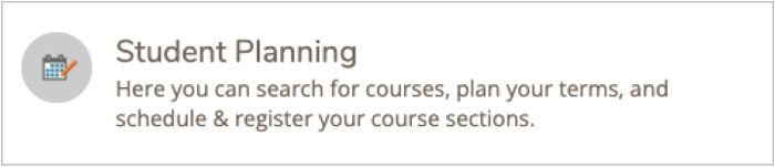 Screenshot of the 'Student Planning' button in Self-Service