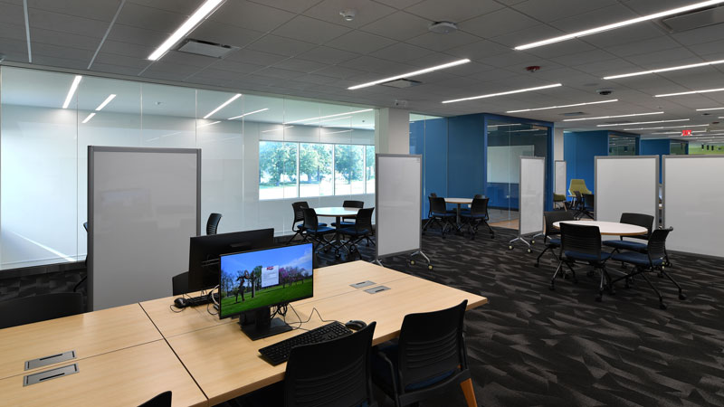 Photo of the newley renovated entrance to the Student Success Center