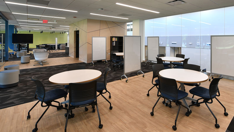 Photo of the newley renovated entrance to the Student Success Center