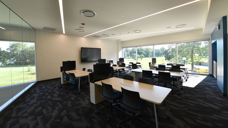 Photo of the newley renovated entrance to the Student Success Center