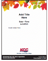 Autumn themed template with graphic of fall leaves