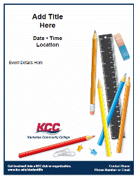 General club template with graphic of office supplies
