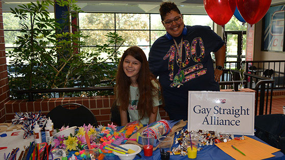 The Gay Straight Alliance table at club rush