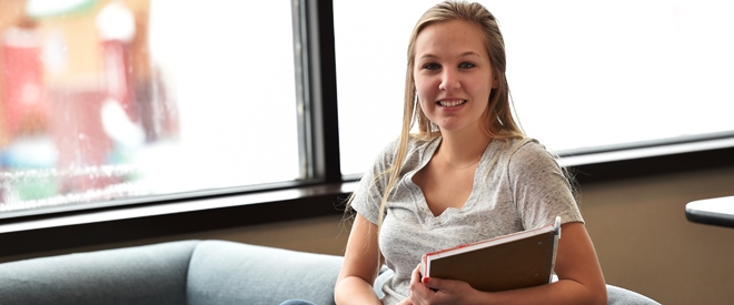 Chelsea Schroeder in the College Center